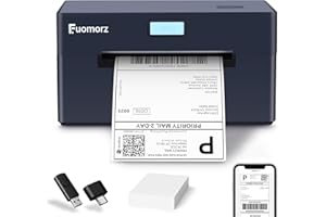 Fuomorz Thermal Shipping Label Printer for Small Businesses，4x6 Wireless Shipping Label Printer，Bluetooth Label Maker Support Android,Mac,iPhone and Windows,Used for Amazon,Ebay,Shopify,Etsy,USPS