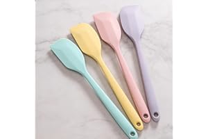 Professional Silicone Spatula Set of 4, Food Grade Cake Cream Scrapers And Baking Tools, Non Stick Kitchen Gadgets, Mix Color