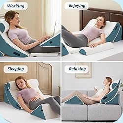 Longering 6PCS Orthopedic Bed Wedge Pillow Set for