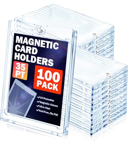25-Count Max Pro UV Ultra Clear Magnetic Card Holders 55pt With Sleeves