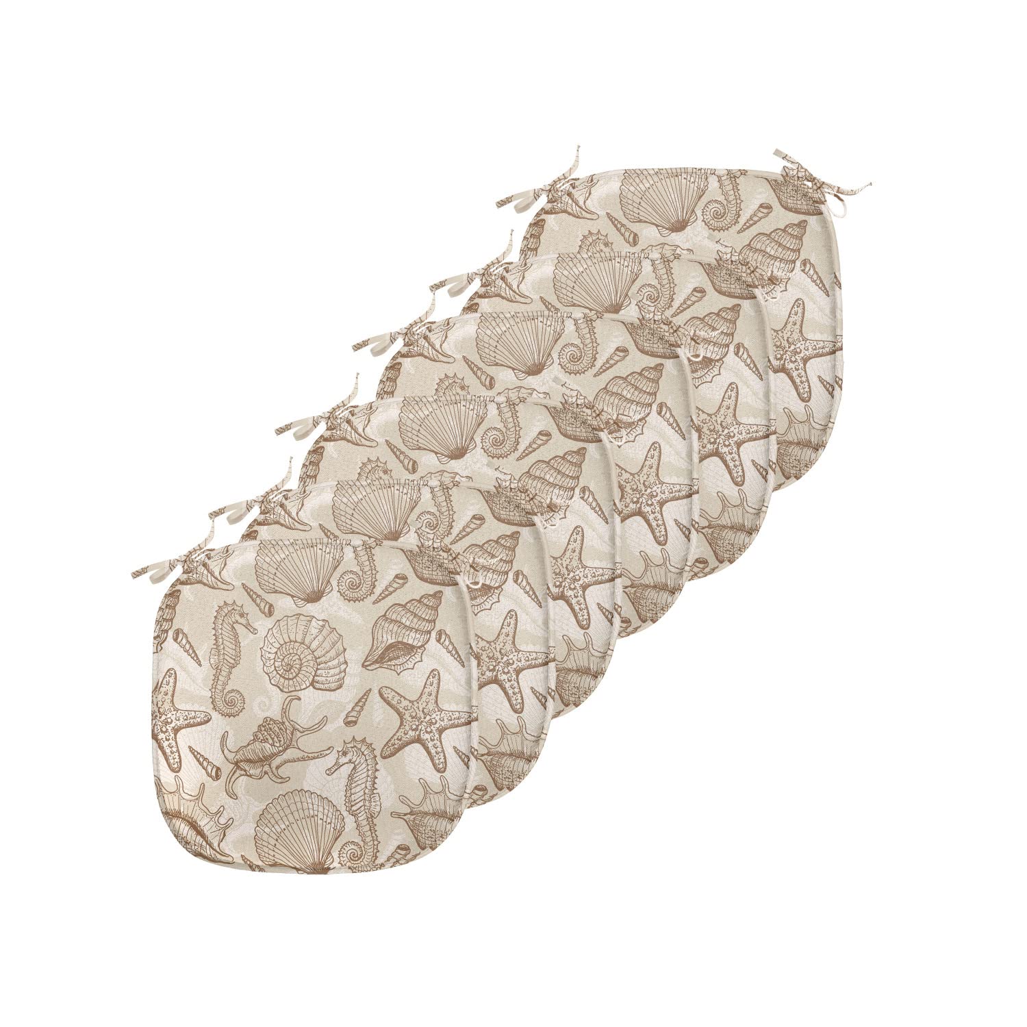 Ambesonne Sea Shells Chair Seating Cushion Set of