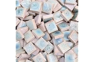 SMAYT YI 200g Square Green Ceramic Tiles Mosaic Tiles, Colorful Ceramic Mosaic Pieces Art Making Supplies for Crafts for Bathroom Flower Pot Outdoor Tables Coasters - 15mm