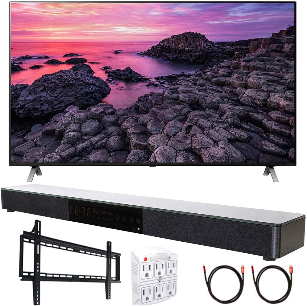 LG 65NANO90UNA 65" Nano 9 4K UHD TV AI ThinQ (2020) with Deco Gear Soundbar Bundle