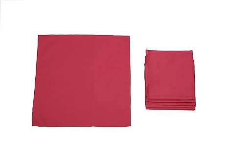 Pack 12 SERVILLETAS, 100%algodón, 45x45cm, calidad superior (GRANATE).