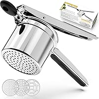 Potato Ricer,Ricer for Mashed Potatoes-3 Interchangeable Discs Potato Masher Stainless Steel for Fluffy Mashed Potatoes,Heavy