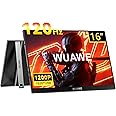WUAWE 16" Portable Monitor, 1200P 120Hz 100% sRGB Portable Gaming Monitor with Built-in Stand, HDR and Freensync, Pc, Switch and Ps5