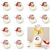 Christmas Stickers for Envelope Seals Cards Making Crafts Large 2 Inch Round Santa Happy Holiday Christmas Label Card Vinyl Stickers for Envelopes Baked Goods Gifts Presents Bag (santa120)
