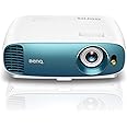 BenQ TK800 True 4K UHD HDR Home Entertainment Projector, DLP, 3000 Lumens, HMDI, Football Mode - White/Blue