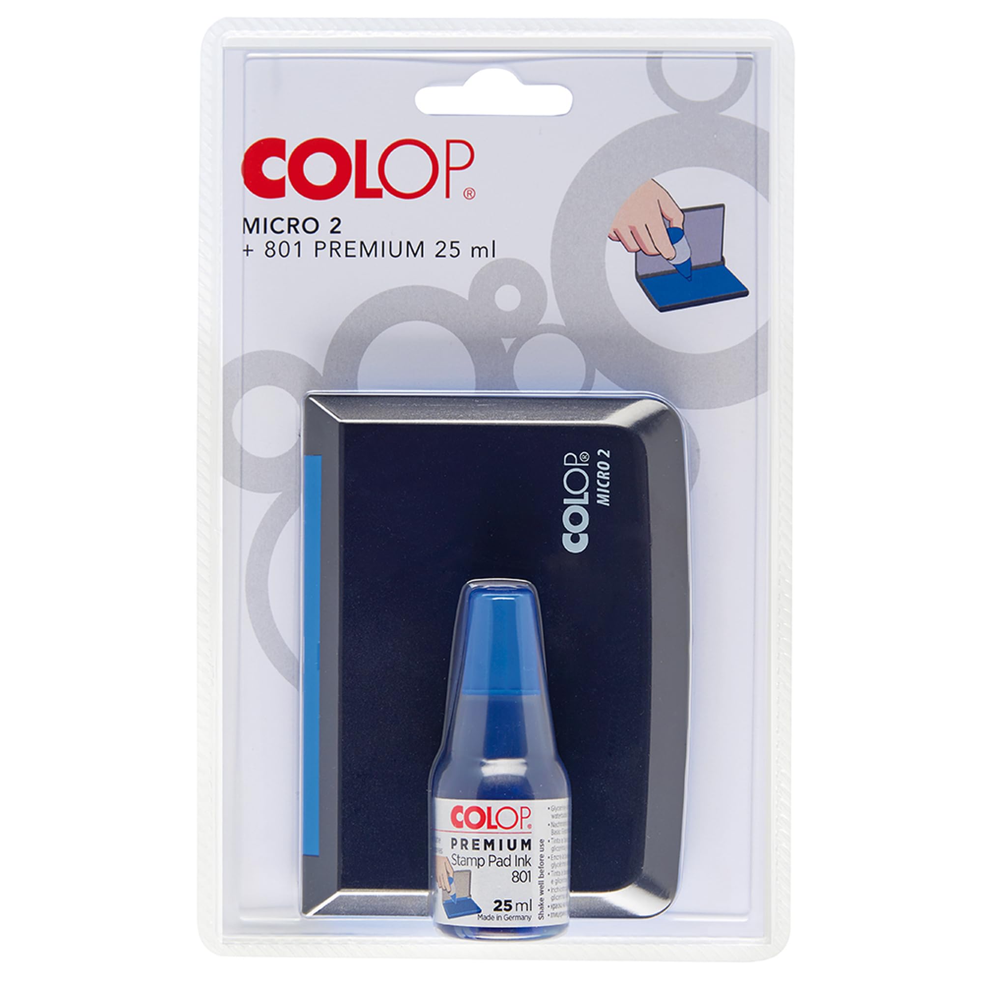 Colop 151305 Ink Pad Micro 2 + Colour 801 Blue