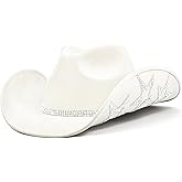Keilin Rhinestone Cowgirl Hat Disco Cowboy Hat Felt Western Nashville Bachelorette Party Hat for Teens and Adults