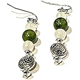 Connemara Marble and Quartz Dangle Earrings JCW182