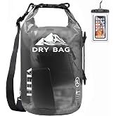 HEETA Dry Bag Waterproof Backpack with Phone Case 5L/10L/20L/30L/40L | Roll Top Lightweight Dry Storage Bag for Women Men, Travel Boating Kayaking Paddle Board Camping Beach Essentials Accessories