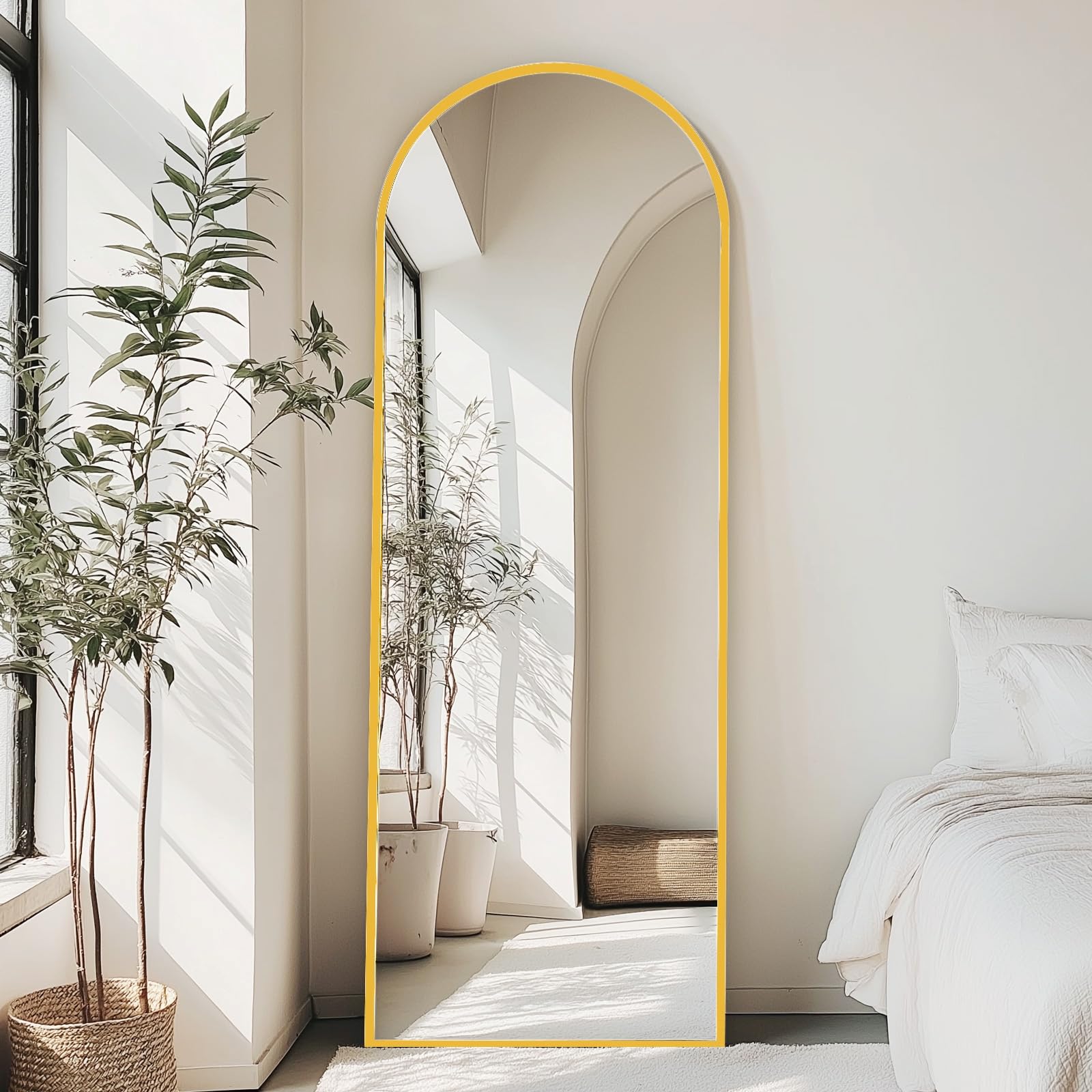 Photo 1 of **REFERENCE IMAGE VFAB&DELUXE Full Length Mirror - 71"x26" Standing or Leaning Full Body Mirror with Aluminum Alloy Frame, Floor Mirror for Bedroom Bathroom Wall Decor, Arched, Gold
