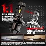 H4 LED Headlight Bulbs 6500K 60W 26000LM Fan Plug and Play Pack of 2 view 2