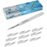 LabAider Surgical Grade Blades #11 10pcs Sterile with #3 Scalpel Knife Handle for Biology Lab Anatomy, Practicing Cutting, Medical Student, Sculpting, Repairing