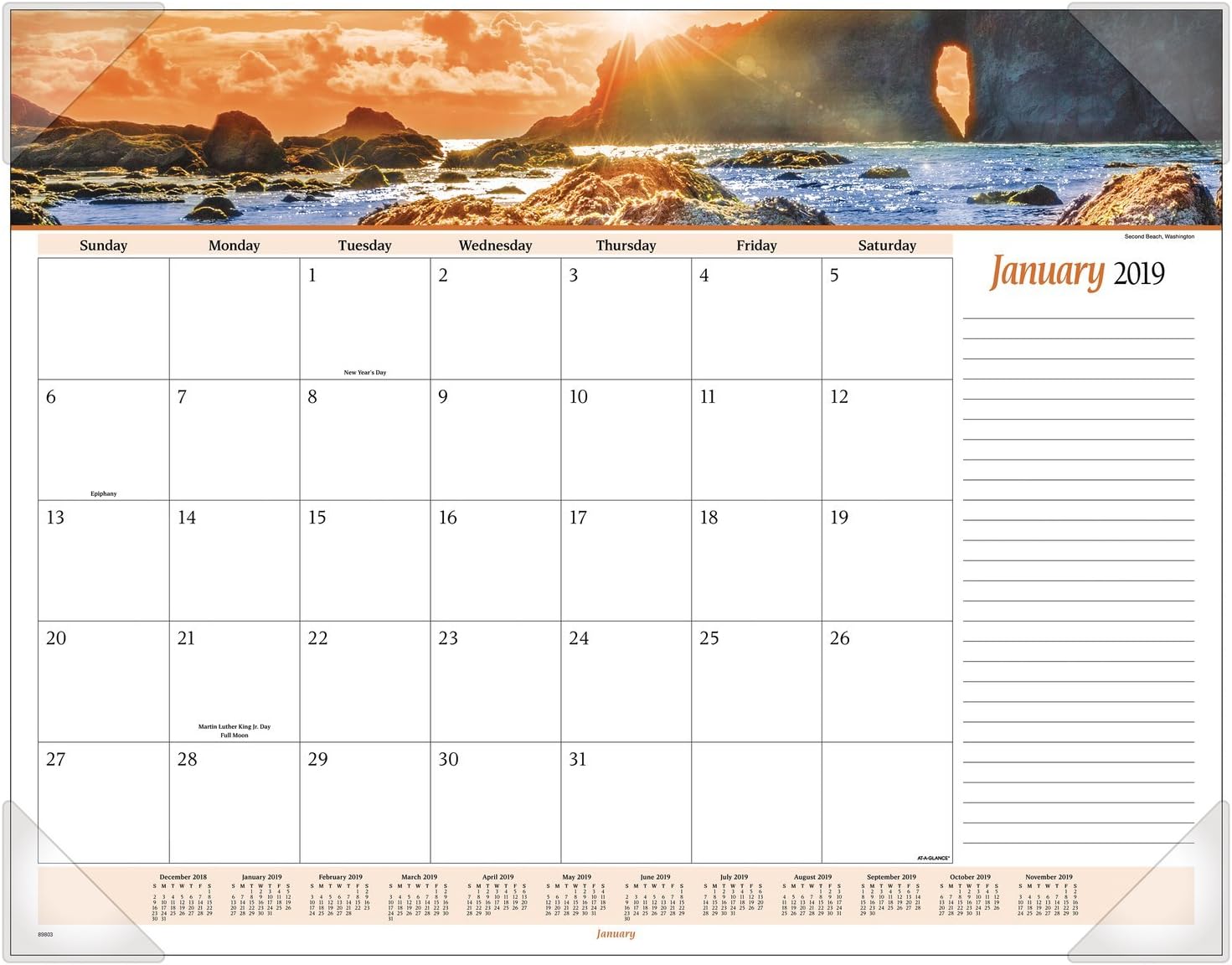 Best Beach Desk Calendar 2019