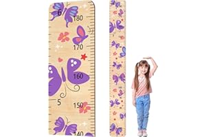 Basumee Wood Growth Chart for Kids Room Decor Height Measurement Growth Chart for Wall Cute Height Chart Ruler Boys and Girls Baby Nursery Bathroom Bedroom Room Playroom Decor, Butterfly