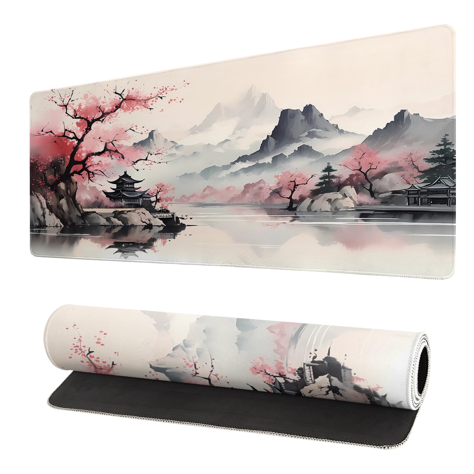 Photo 1 of Gaming Mouse Pad Desk Pad,Extended Big Mouse Pad,31.5x11.8 Inch Long Computer Keyboard Mouse Mat Mousepad with 3mm Non-Slip Base and Stitched Edge for Gaming and Office
