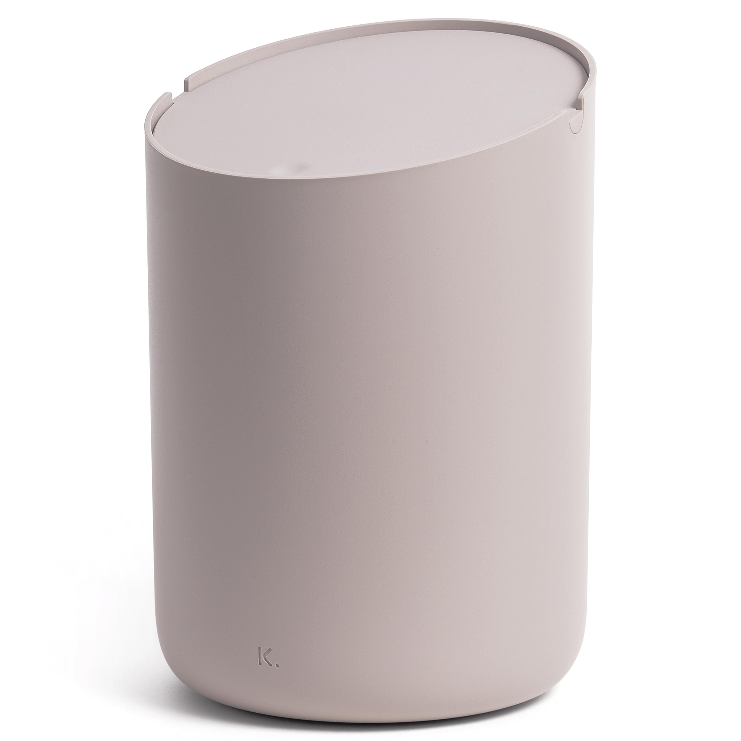 Kazai.® Mini Waste Bin 'Tove' - Small and Unique Design Bin from Berlin | For Bathroom, Kitchen & Desk | 1.5L Capacity, Non-slip, Inner Bucket | Taupe