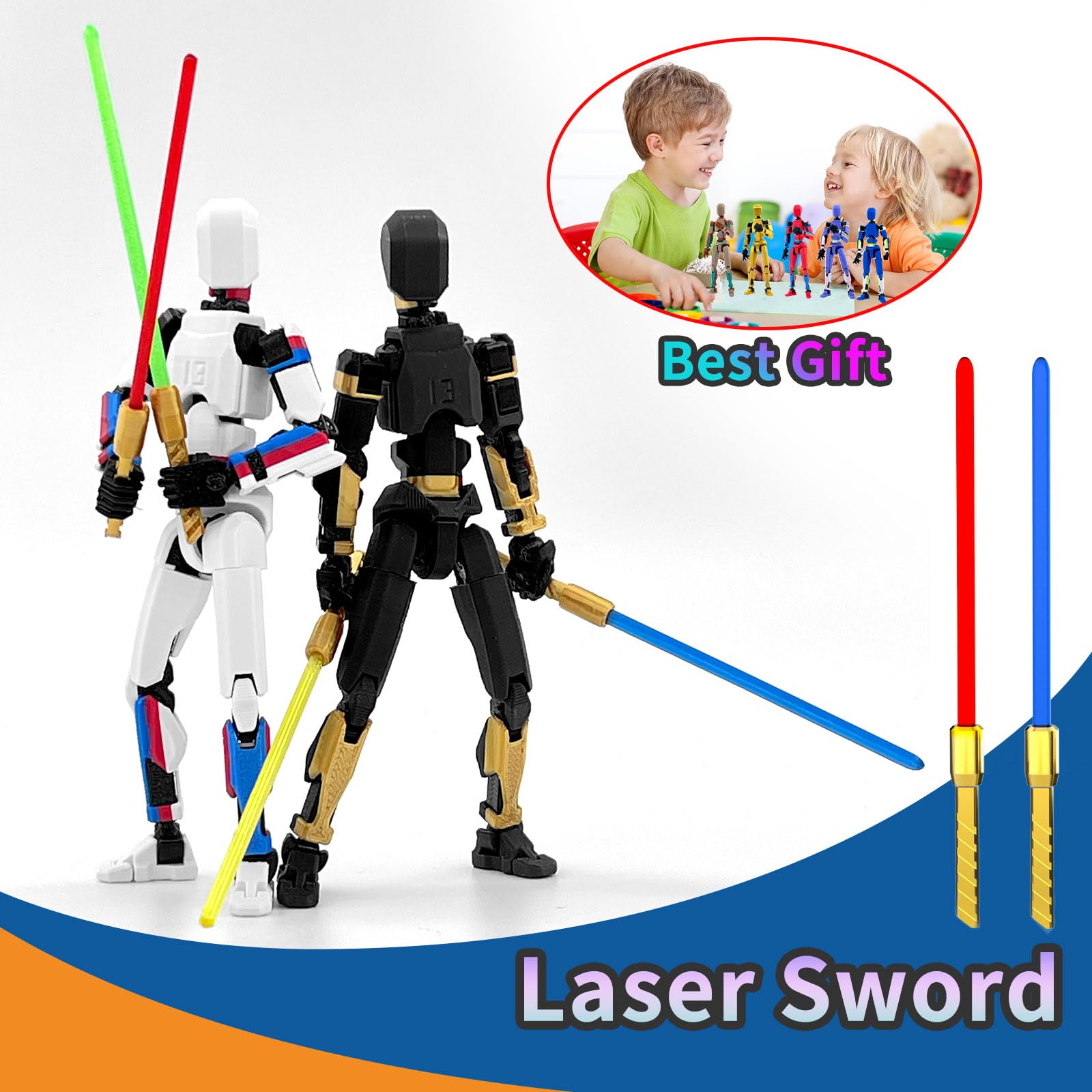 Falandi 5-Pack T13 Action Figure Already Assembled, Multi-Colored Titan 13 Action Figure Set with Laser Saber 3D Printed T 13 Lucky Robo Dummy Nova 13 Action Figures, Figura de acción t13