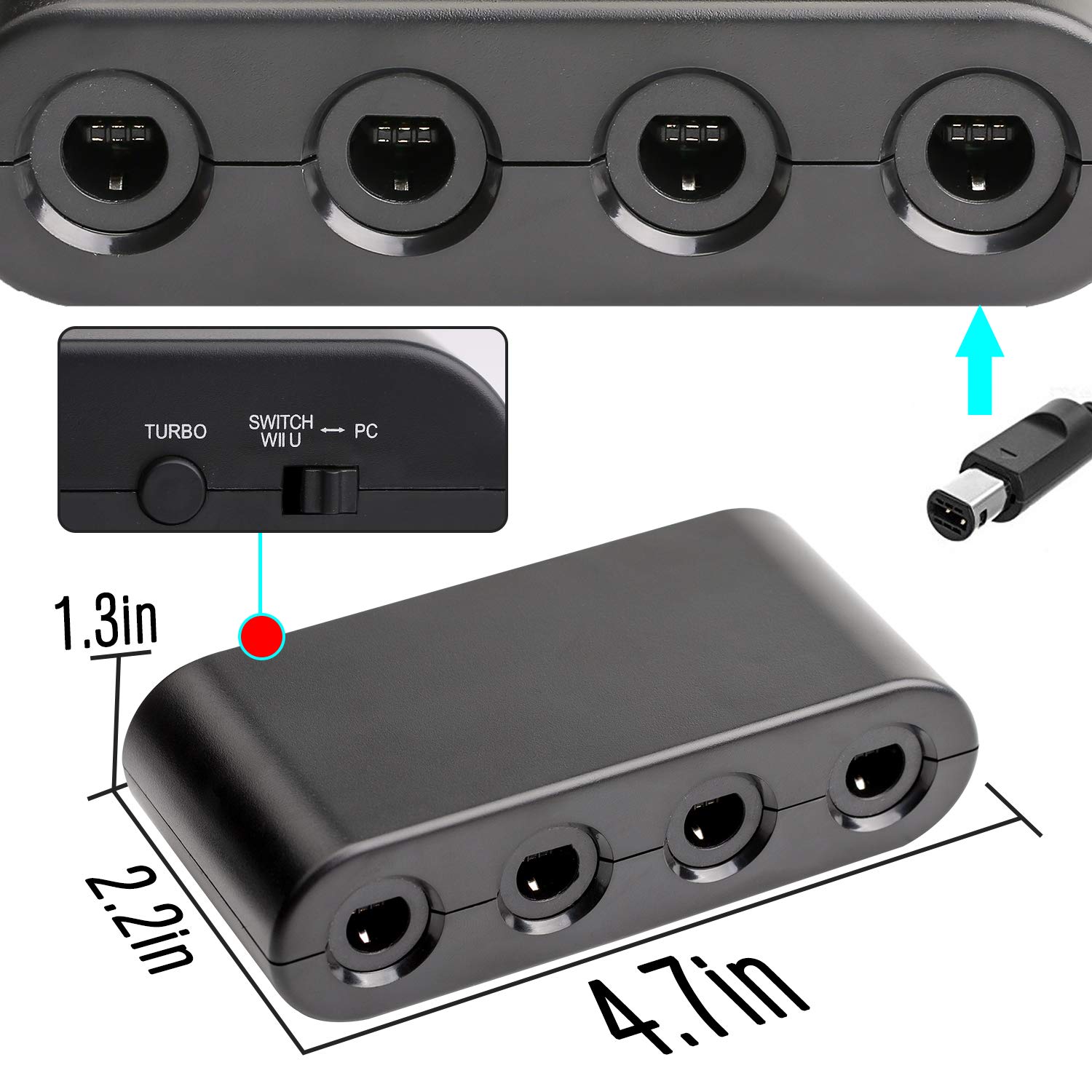 Gamecube Controller Adapter, Super Smash Bros Gamecube Adapter for Wii