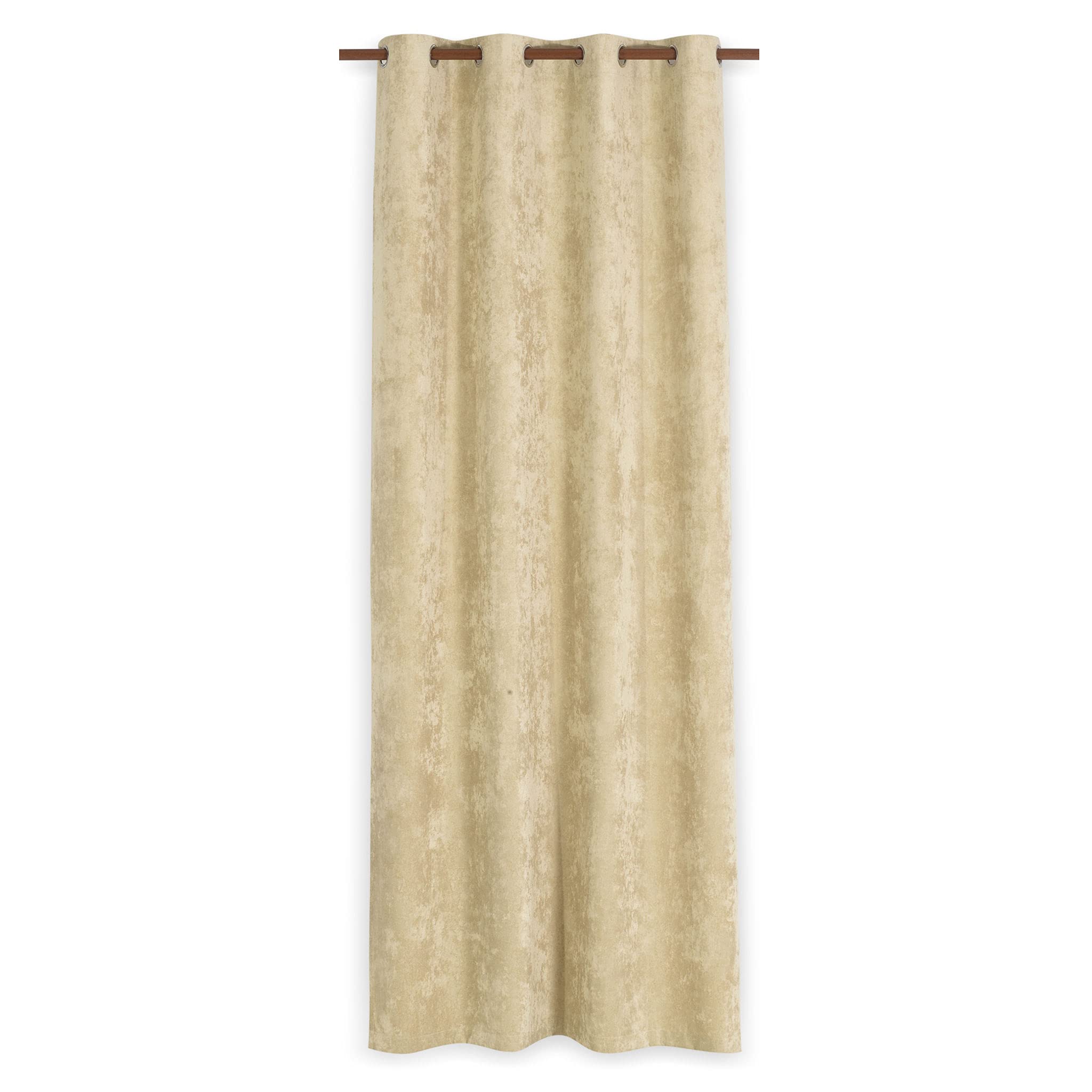 Deco Mex OTEV030 VALENCE velvet curtains, 145 x 260 cm, polyester, nylon, natural, normal size