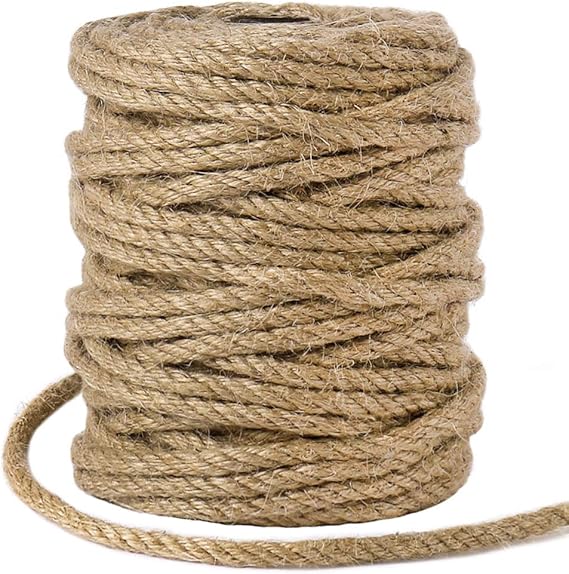 5mm Jute Rope, 98 Feet Natural Twisted Jute Macrame Cord for Garden