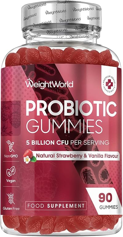WeightWorld Probiotic Gummies with Prebiotic 5 Billion CFU 90 VEGAN