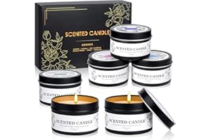 KIYTARBOO Scented Candles for Women and Men, 6 Pack Aromatherapy Candles for Home Scented, Natural Soy Jar Candle Bulk Gift Set for Christmas Birthday Thanksgiving Mother Coworker