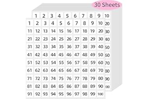 STARLIBOO 1 to 100 Consecutive Number Stickers, 0.4 inch Square Small Number Stickers Labels for Inventory, Storage, Organizing, Boxes, Bins, Toolbox, Locker (3000 Labels, White)