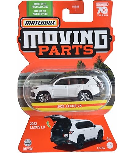 Amazon.com: Matchbox 2022 Lexus LX, Moving Parts 16/54 [White