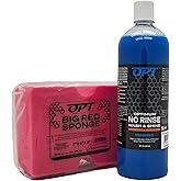 Optimum No Rinse Version 5 (32 Oz) and Big Red Sponge (BRS) Car Cleaning Kit, ONR Rinseless Car Wash and Wash Sponge for Washing and Auto Detailing