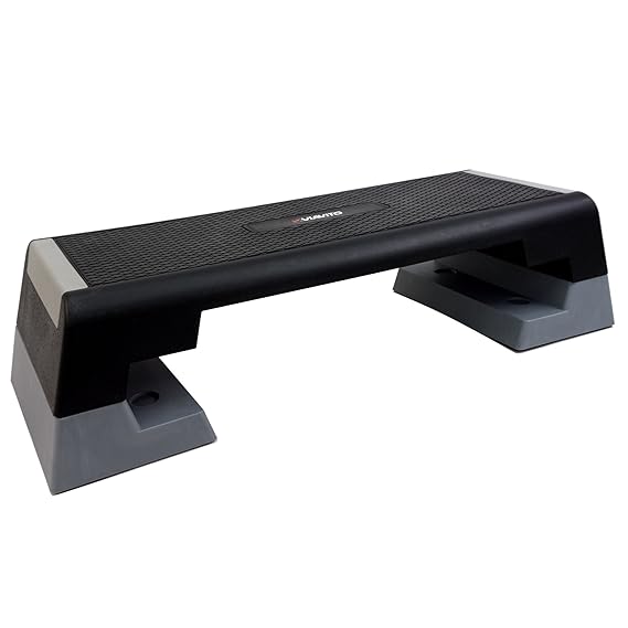 Viavito Unisex verstellbar Aerobic Schritt, schwarz/grau, Einheitsgröße