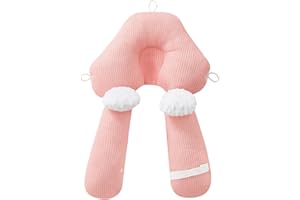 Tuyedoqe Adjustable Toddler Pillow, Portable Baby Travel Pillow, Baby Head Pillow, Soft and Breathable Ergonomic Design Neck Pillow (Pure Pink)