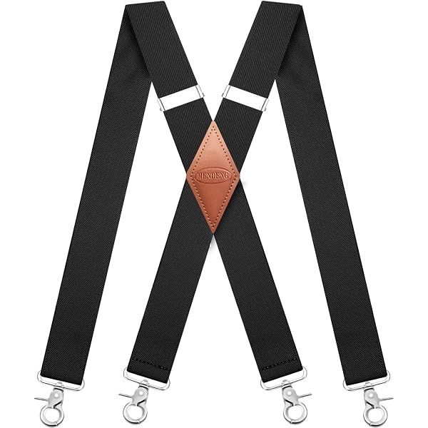 Men's Suspenders With Metal Snap-On Clips & Belt Loops - Y-Back Style, USA Made, Multiple Colors