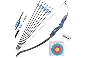 D&Q 52'' Archery Set Adult Beginner Right Handed Bow Takedown Recurve Bow Kit 25Lbs 30Lbs 40Lbs Longbow for Targeting Practic