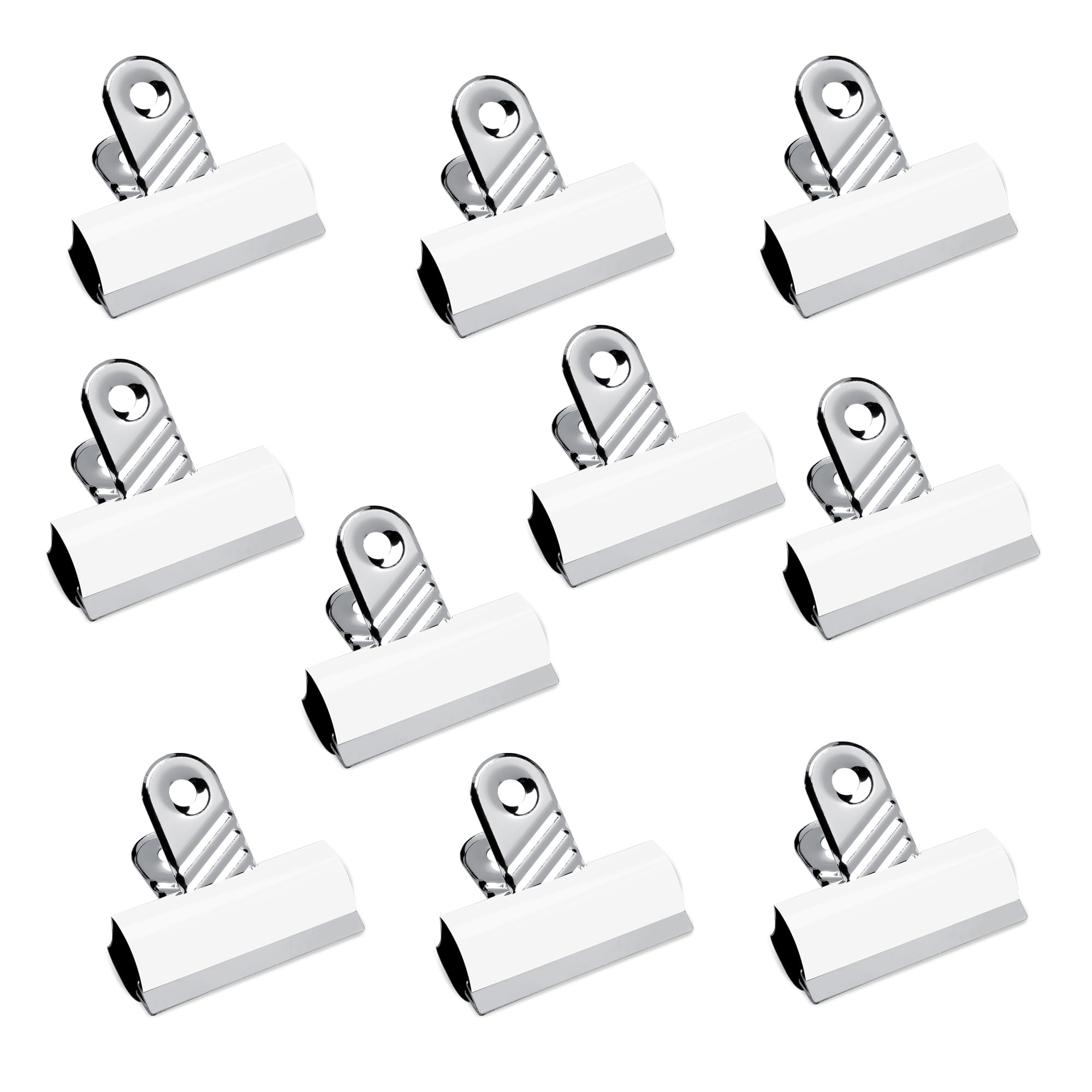 Pack of 10 x 70mm Heavy Duty Large Jumbo Bulldog Letter Clips Grip Clips White