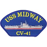 EagleEmblems PM1501 Patch-USS,Midway LRG (3x5.25'')