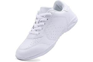 FUQIAO Girls White Cheer Shoes Women Lightweight Cheerleading Shoes Competition Sneakers