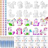 Simgoing 20 Set Unicorn Ceramic Painting Kit Christmas Unicorn Party Favors | DIY Plaster Unicorn to Paint, Paint Your Own Figurines, Unpainted Unicorn Arts and Crafts, for Birthday Party Activities