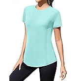 Rapbin Summer Tops for Women 2025 Short Sleeve Workout Yoga Tops Sun Protection UPF 50+ Outdoor Hiking Running Shirts