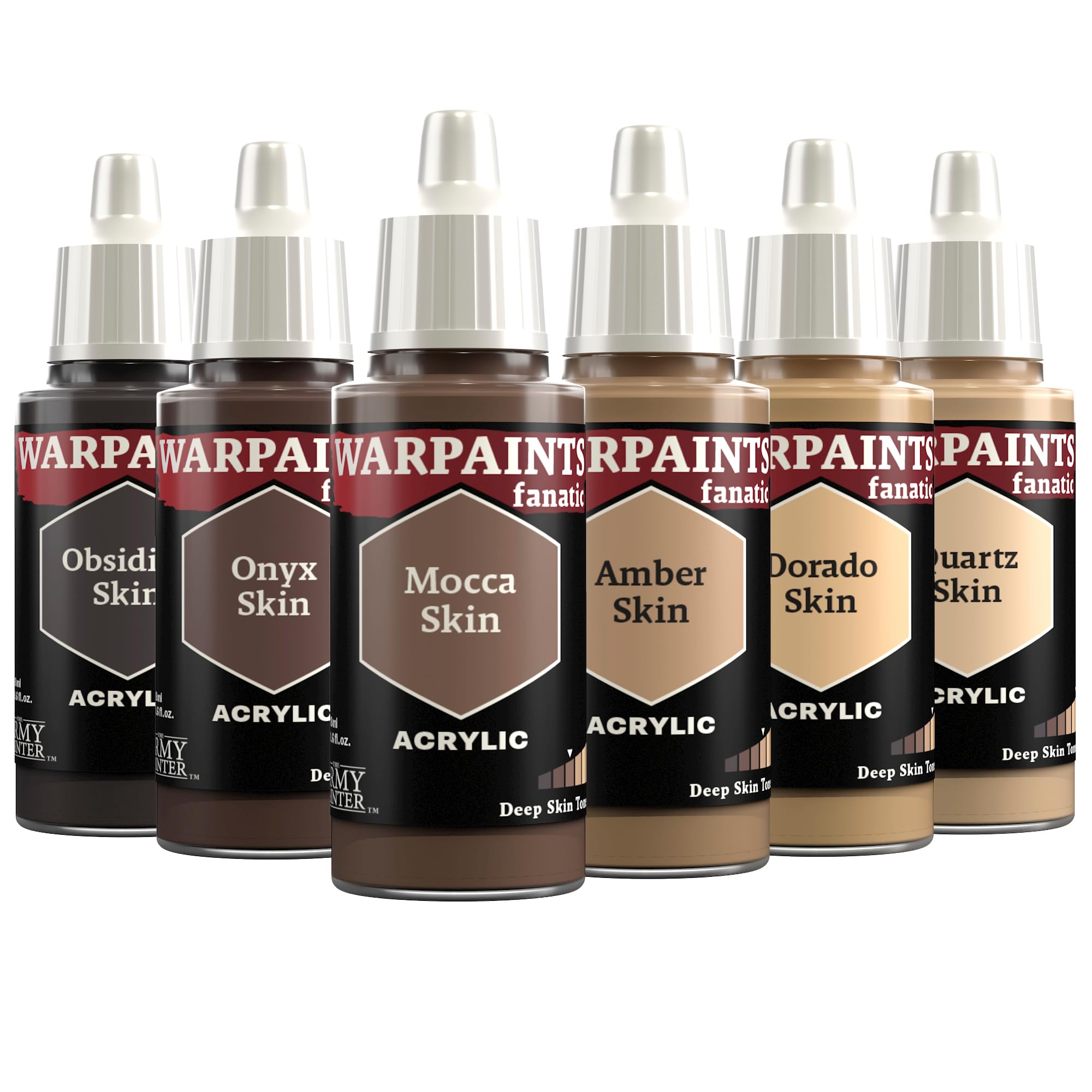 The Army Painter, Warpaints Fanatic Flexible Triad: Deep Skin Tones, 6 x 18 ml acrylic paints - Miniature quality hobby paint for Dungeons and Dragons (DnD) & Warhammer Miniatures