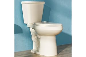 HOMLYLINK Elongated Tall Toilet 19 Inch for Seniors, ADA High Toilets for Bathroom, Comfort Bowl Heigh 19", Seat Height 20", Two-Piece Dual Flush 1.1/1.6 GPF, 12 Inch Rough-in, Bone Color