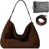 Suede Hobo Bag for Women Hand-Woven Bag Made of Suede Fabric Casual Tote Bag