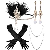 Zinniday 1920s Accessories for Women, 4 Pcs Roaring 20s Flapper Accessories Vintage 20s Set for Women Harlem Nights