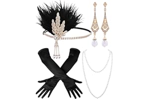 Zinniday 1920s Accessories for Women, 4 Pcs Roaring 20s Flapper Accessories Vintage 20s Set for Women Harlem Nights
