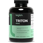 Legion Triton Triple Strength Omega 3 Fish Oil, 30 Servings | 2400mg EPA and DHA per serving with vitamin E and lemon oil for absorption and purity.