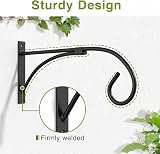 NUPTIO Hanging Basket Brackets 2 Pcs Outdoor Wall Hooks Black 5kg Load view 8