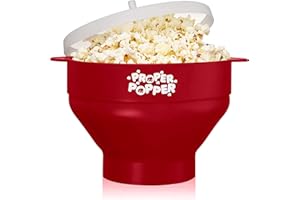 The Original Proper Popper Microwave Popcorn Popper, Silicone Popcorn Maker, Collapsible Bowl BPA Free & Dishwasher Safe - (R