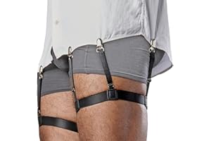 STAY GENT Mens Shirt Stays Adjustable Elastic Shirts Tucker Shirt Garter for Men Police Keep Shirt Tucked